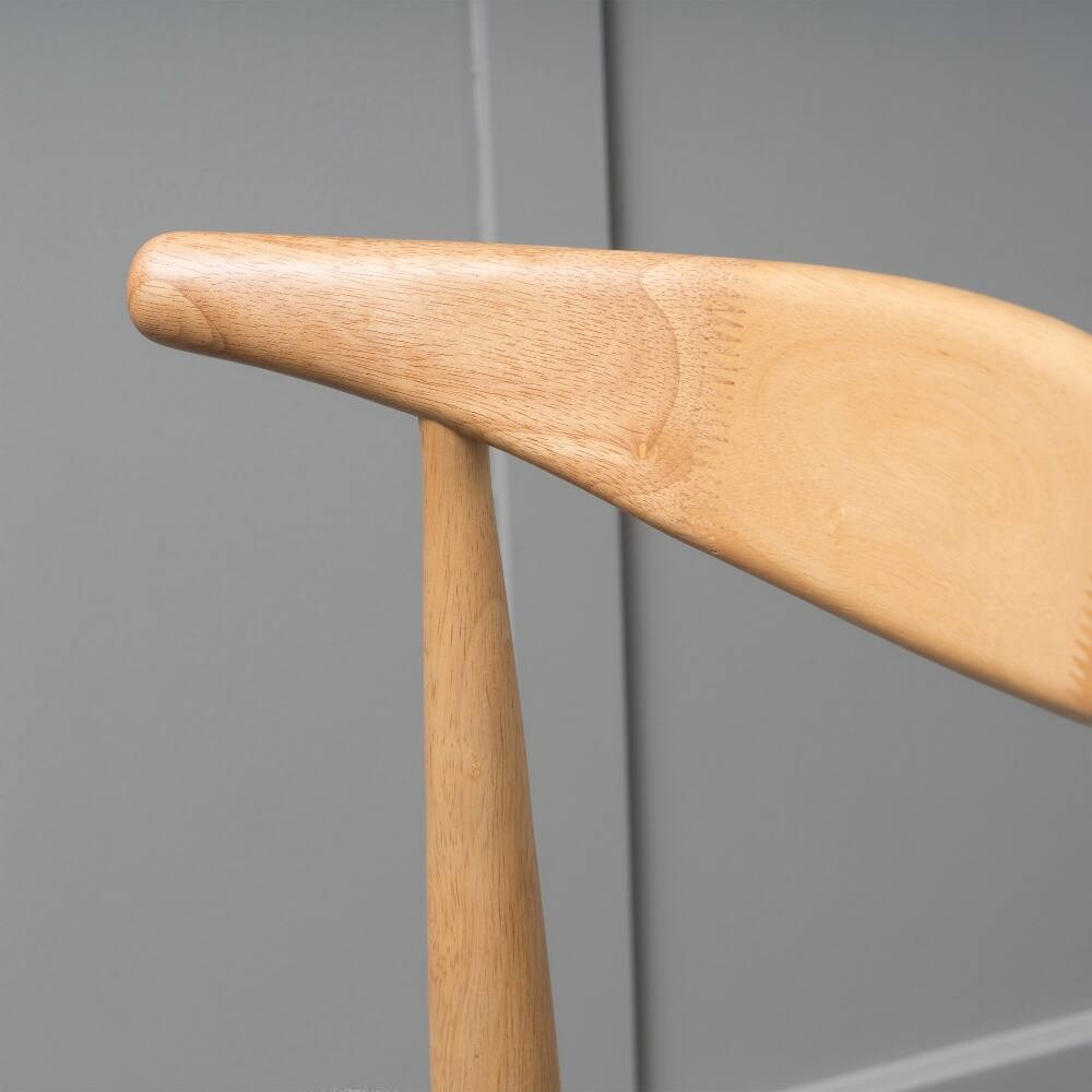 Alt View 7. Loheer - Loheer Set of 2 Rubberwood Dining Chairs Ergonomic Backrest Cushioned Solid Wood Frame Natural Gray - Natural+Gray.