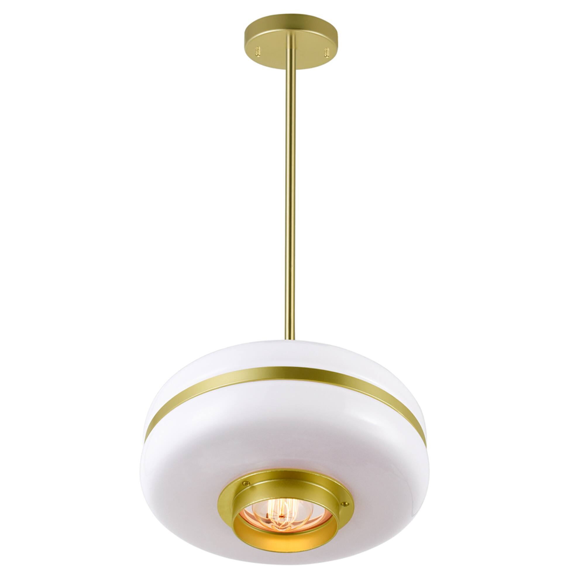 Left. CWI Lighting - Elementary 1 Light Down Pendant With Pearl Gold Finish - Pearl Gold.