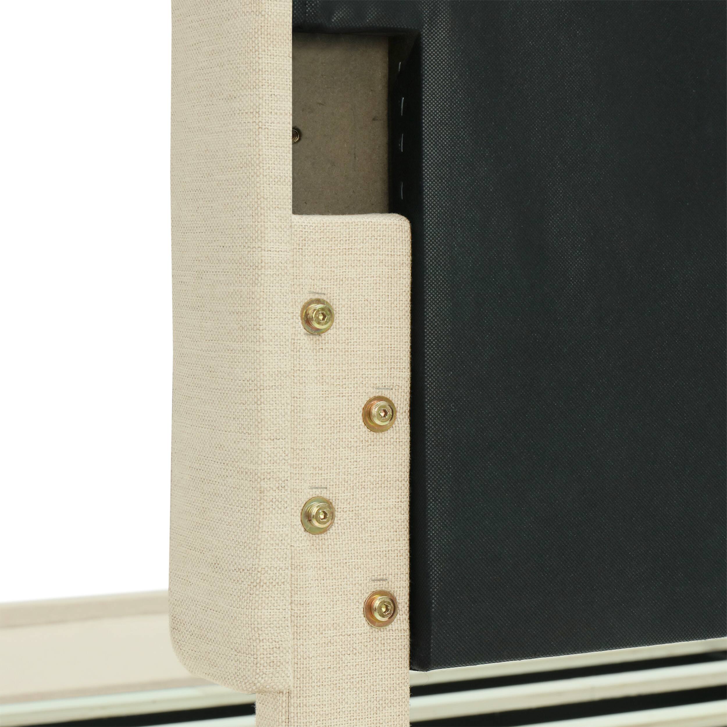 Alt View 19. Click Decor - Edmond Storage Bed with Adjustable Height Headboard Queen Size - Beige.