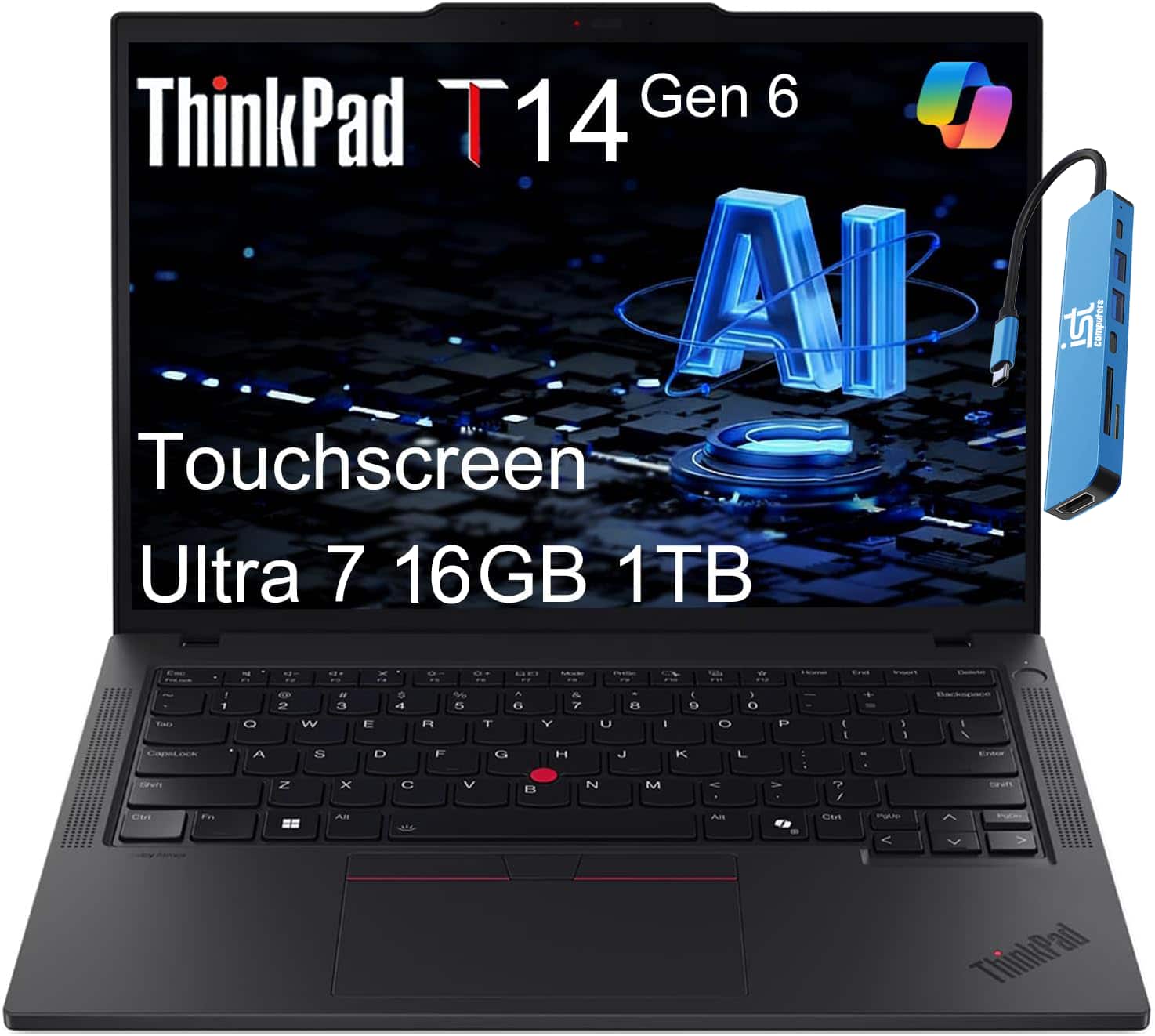 Lenovo - Upgraded - ThinkPad T14 Gen 6 14" FHD+ Touchscreen Business Laptop - Intel Core Ultra 7 - 16GB Memory - 1TB SSD - Windows 11 Pro - Touchscreen - Black