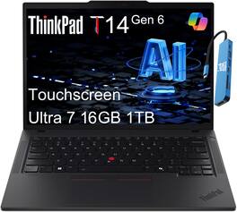 Lenovo - Upgraded - ThinkPad T14 Gen 6 14" FHD+ Touchscreen Business Laptop - Intel Core Ultra 7 - 16GB Memory - 1TB SSD - Windows 11 Pro - Touchscreen - Black
