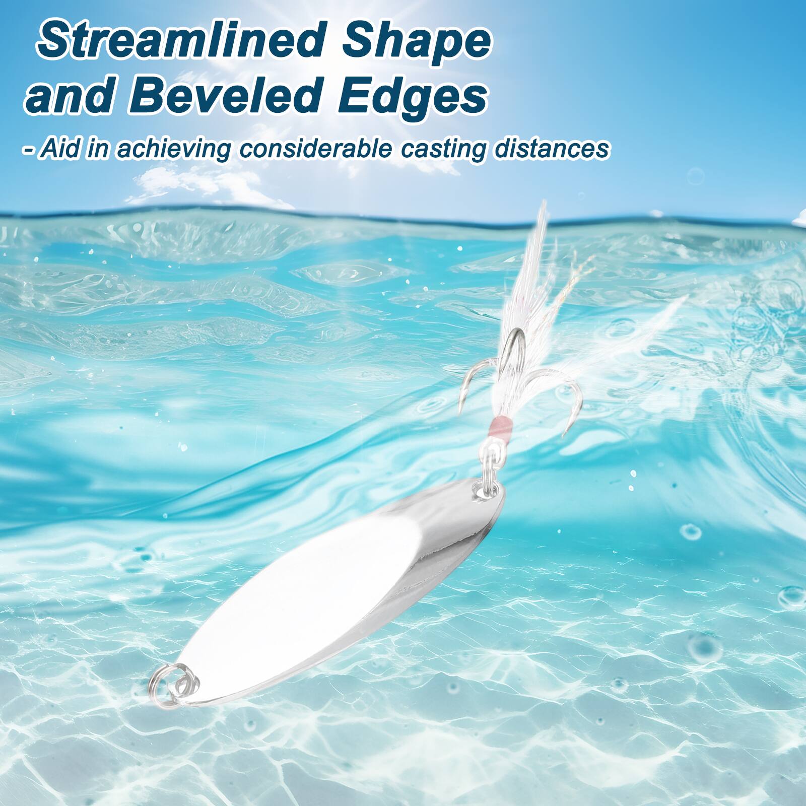 Streamlined Shape and Beveled Edges - Aid in achieving considerable casting distances