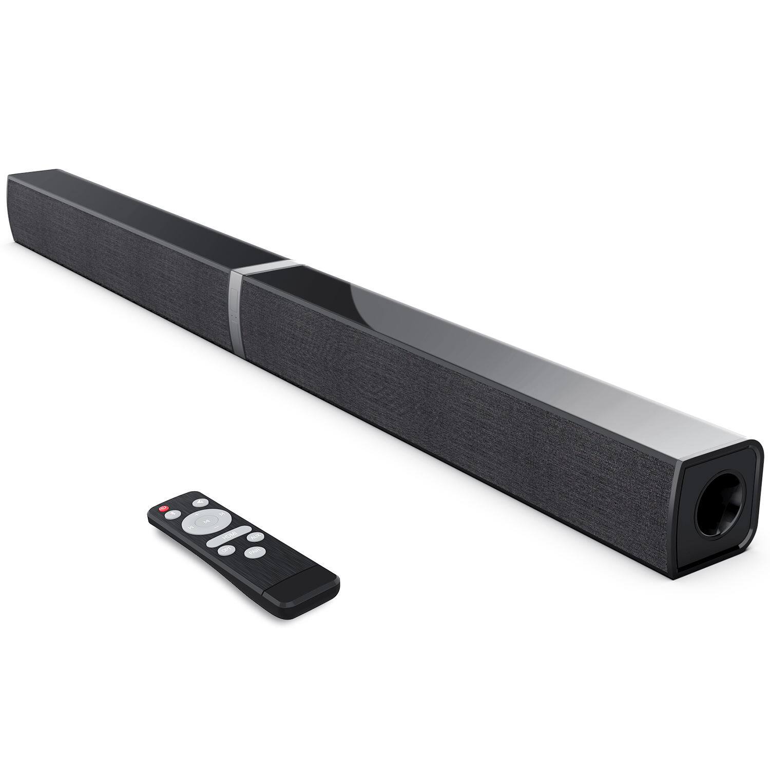 Angle. PRIMEPLUS - 2-in-1 TV Soundbar, Home Theater Speakers, Sound Bars for TV with ARC/OPT/AUX/Remote Control - Black.