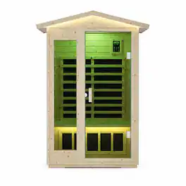 RYHNUYNE - XY-902VY Far Infrared Sauna Room, Norway Spruce Construction, 6 Heating Plates, 1850W, Indoor Outdoor Use - Natural Wood