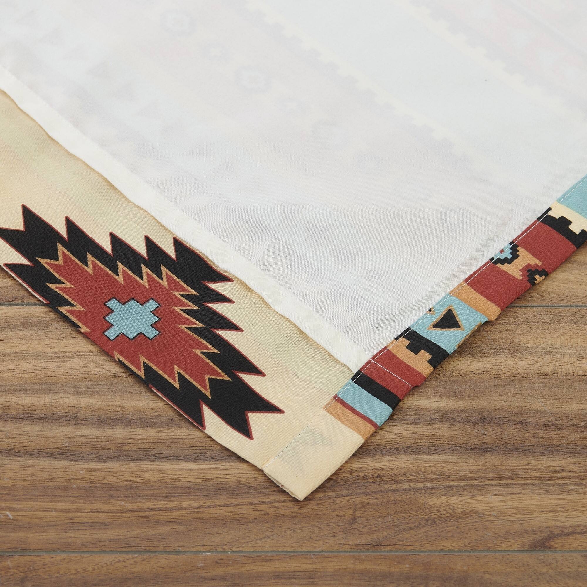 Left. Greenland Home Fashions - Red Rock Grommeted Blackout Curtain Panels Pair 48" x 84" Clay by Greenland Home Fashion - Clay.