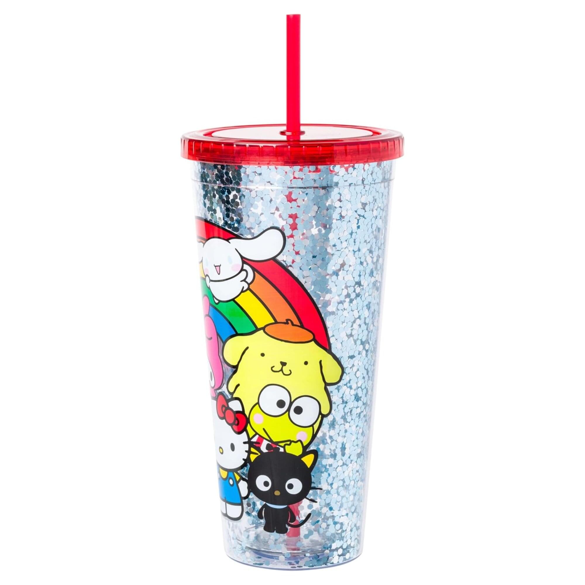 Alt View 10. Silver Buffalo - Sanrio Hello Kitty and Friends Rainbow 32-Ounce Carnival Cup With Lid and Straw - Multi-Colored.