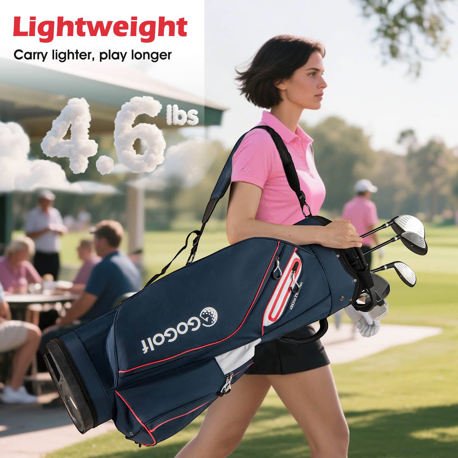 Lightweight  
Carry lighter, play longer  

4.6 lbs  

GoGolf