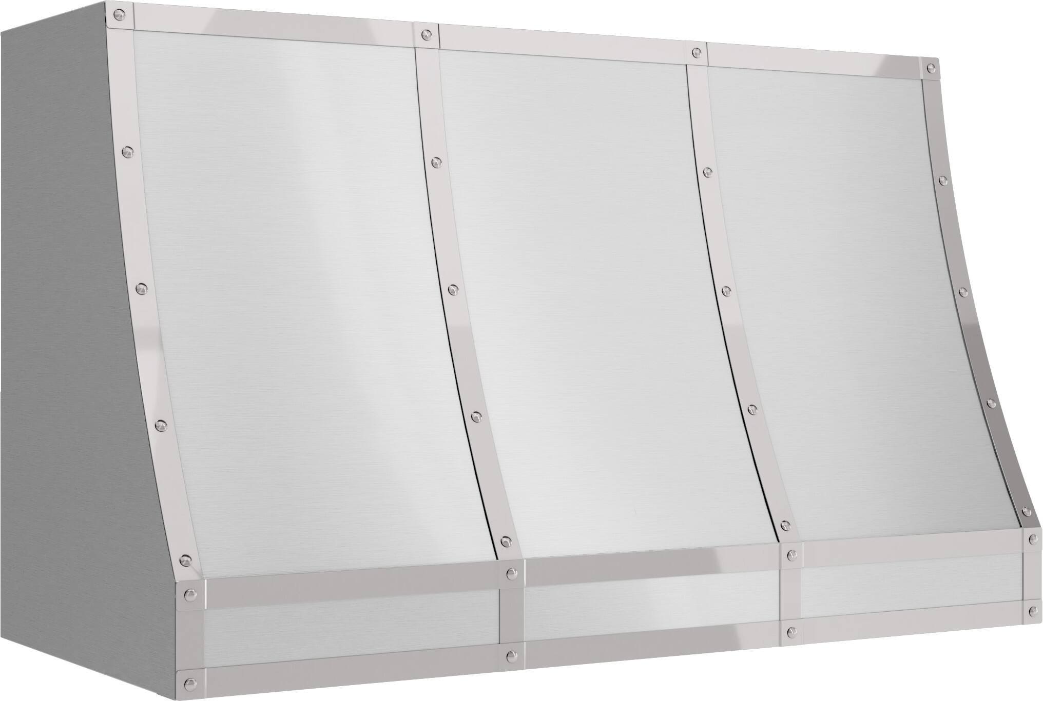 Left. Zephyr - Forte 48 in. Convertible Wall Mount Custom Range Hood - Stainless Steel.