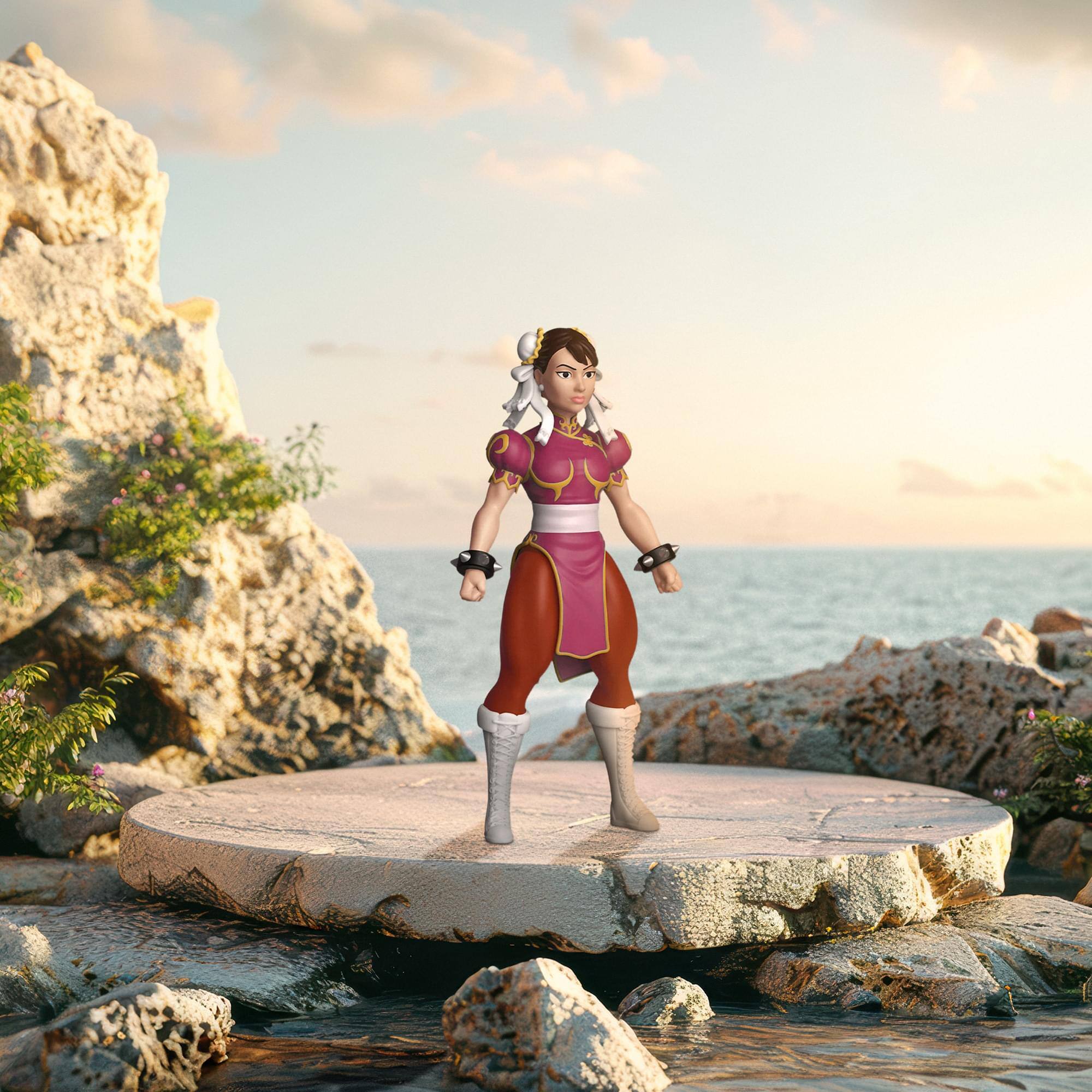 Alt View 3. Funko - Savage World Street Fighter Funko Vinyl Figure | Chun Li Pink Dress (Chase Figure) - Pink.