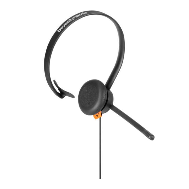 Left. Beyerdynamic - Beyerdynamic HSP 321 Corded Single-Ear Headset with Flexible Microphone Arm - Black.
