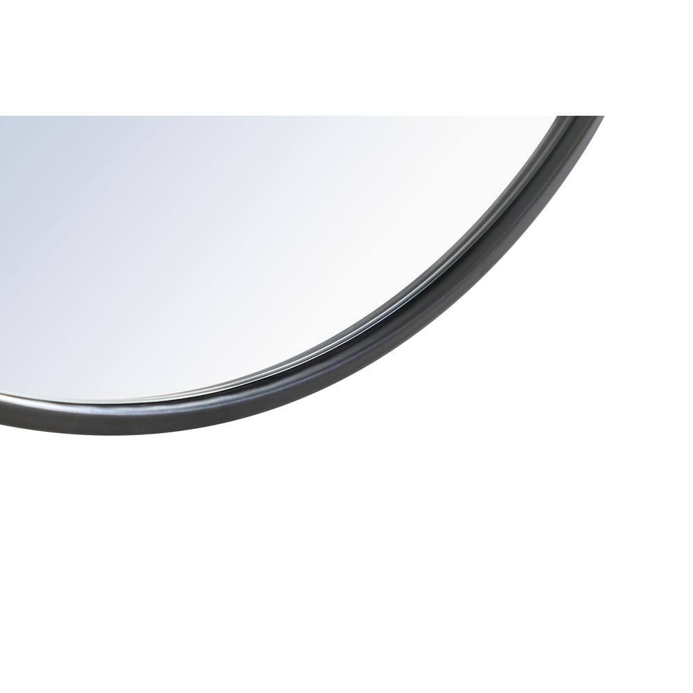 Back. Elegant Decor - Metal frame Round Mirror 32 inch Black finish - Black.