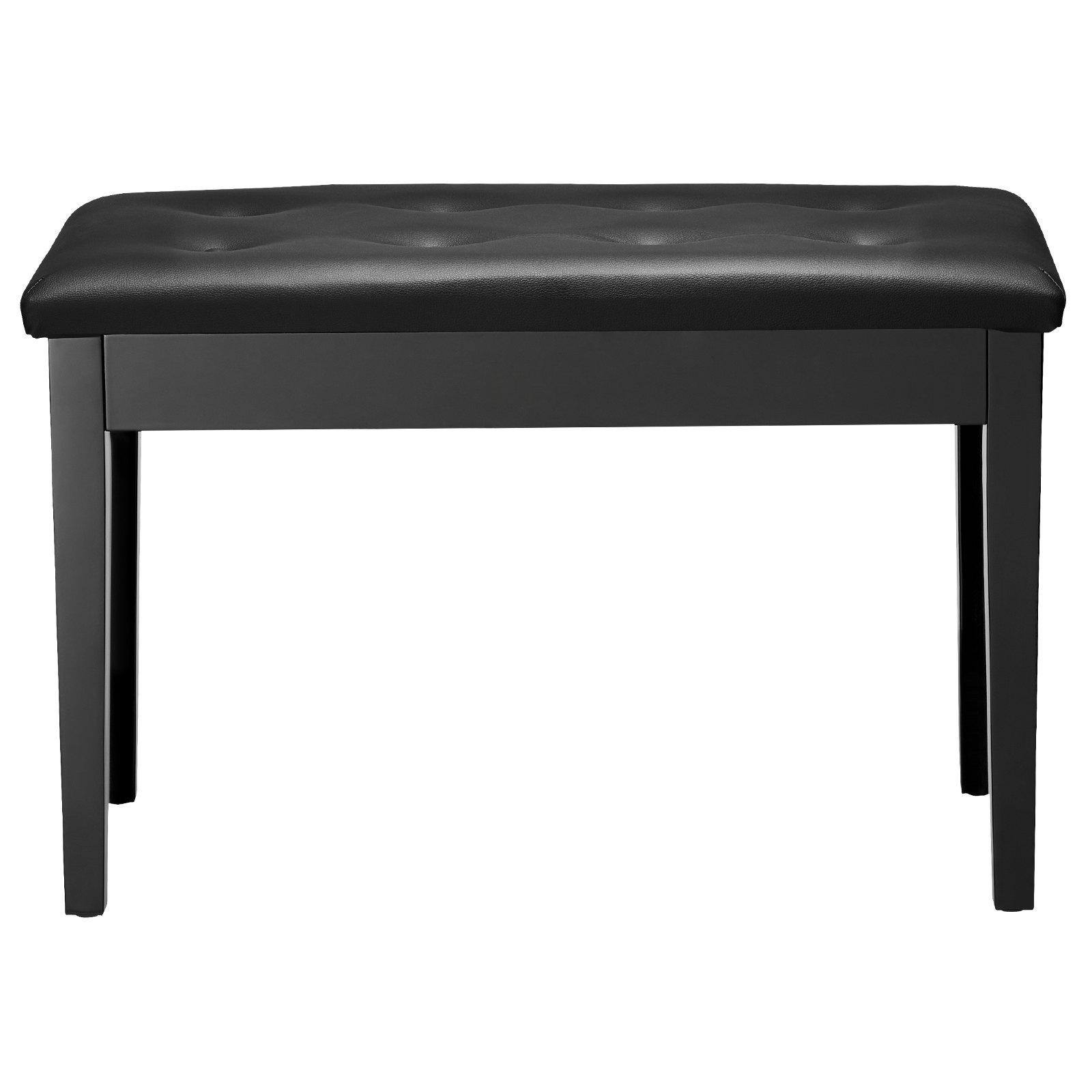 Alt View 8. Glintex - Piano Bench Duet Keyboard Stool with Padded Cushion Storage Compartment for Music Books and Living Room - Black.