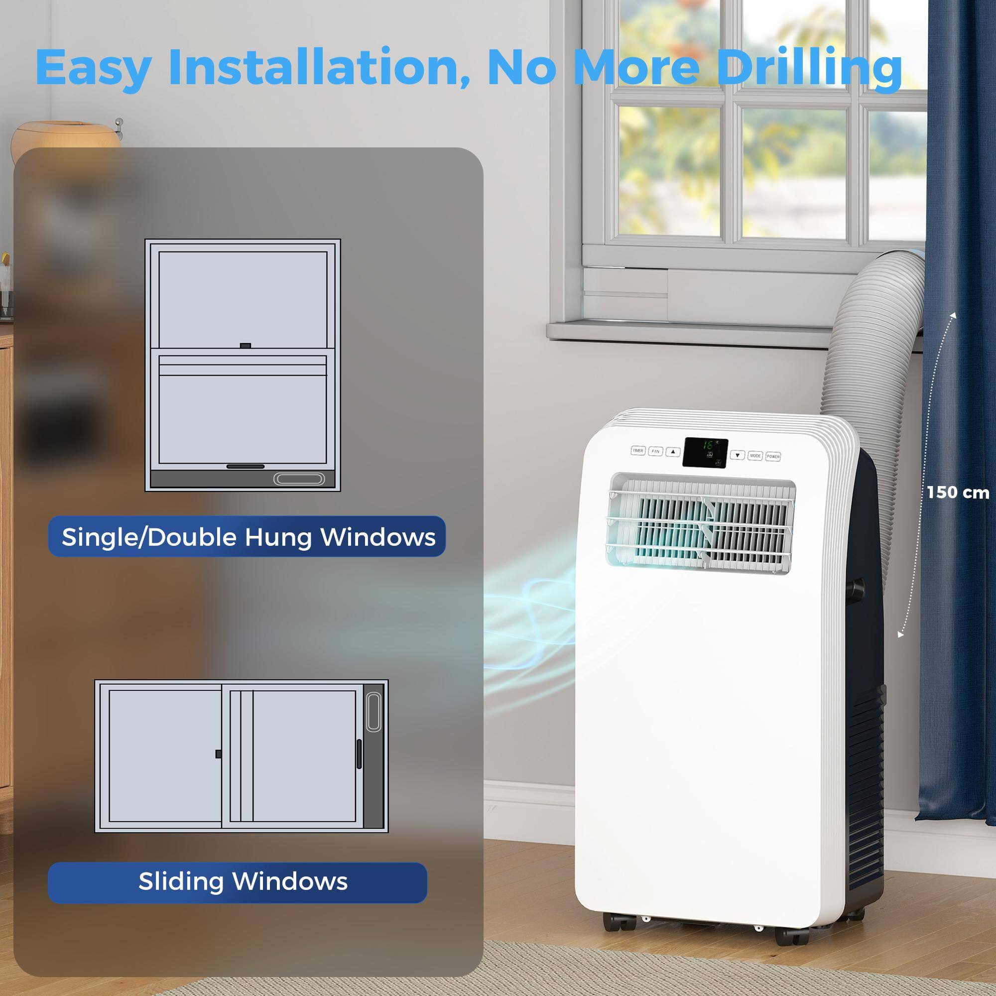 Easy Installation, No More Drilling

Single/Double Hung Windows

Sliding Windows

150 cm