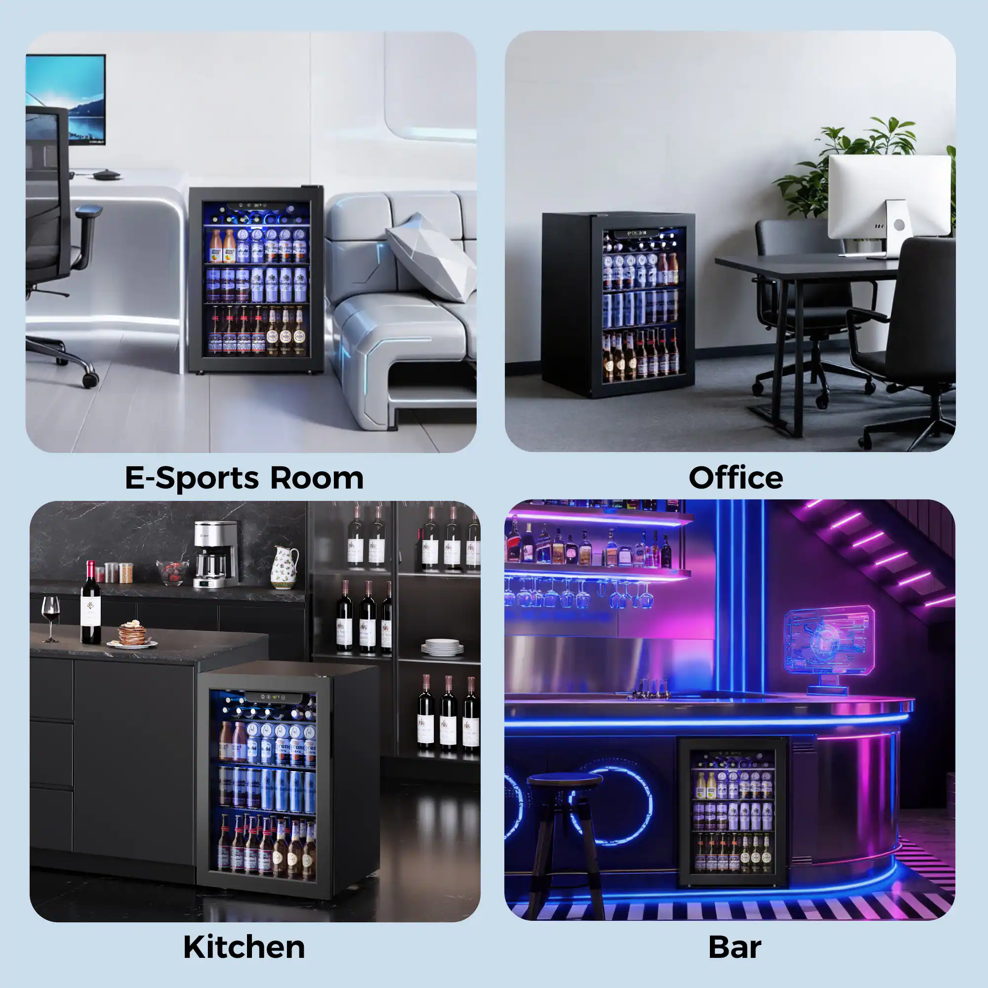 E-Sports Room  
Office  
Kitchen  
Bar