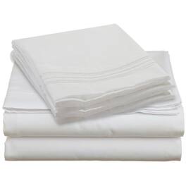 Hivvago - King size 4-piece Silky Soft Microfiber Sheet Set - White