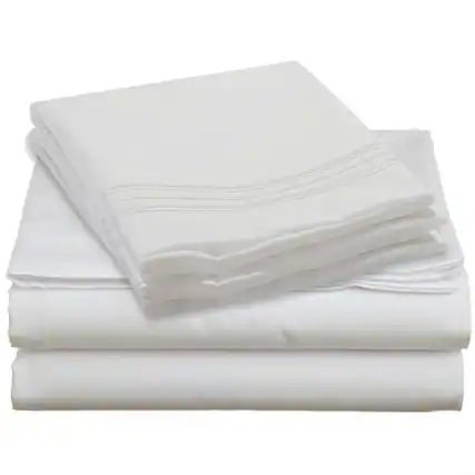 Front. Hivvago - King size 4-piece Silky Soft Microfiber Sheet Set in White - White.