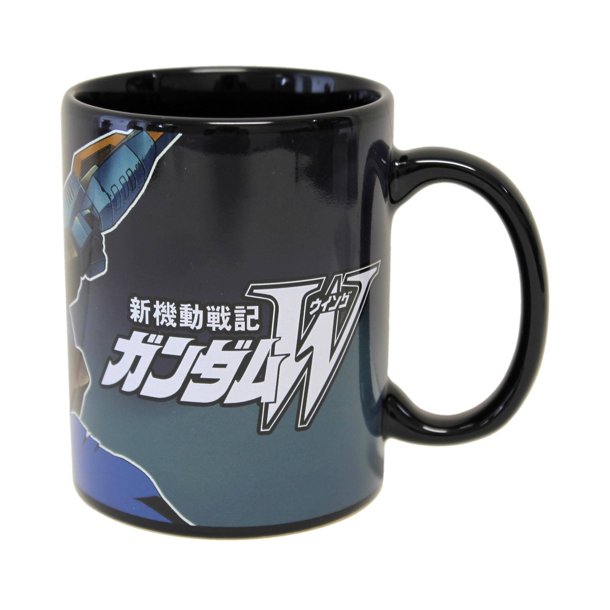 Alt View 3. Just Funky - Gundam Wing Pilot 11oz Coffee Mug with Enamel Pin - Black.