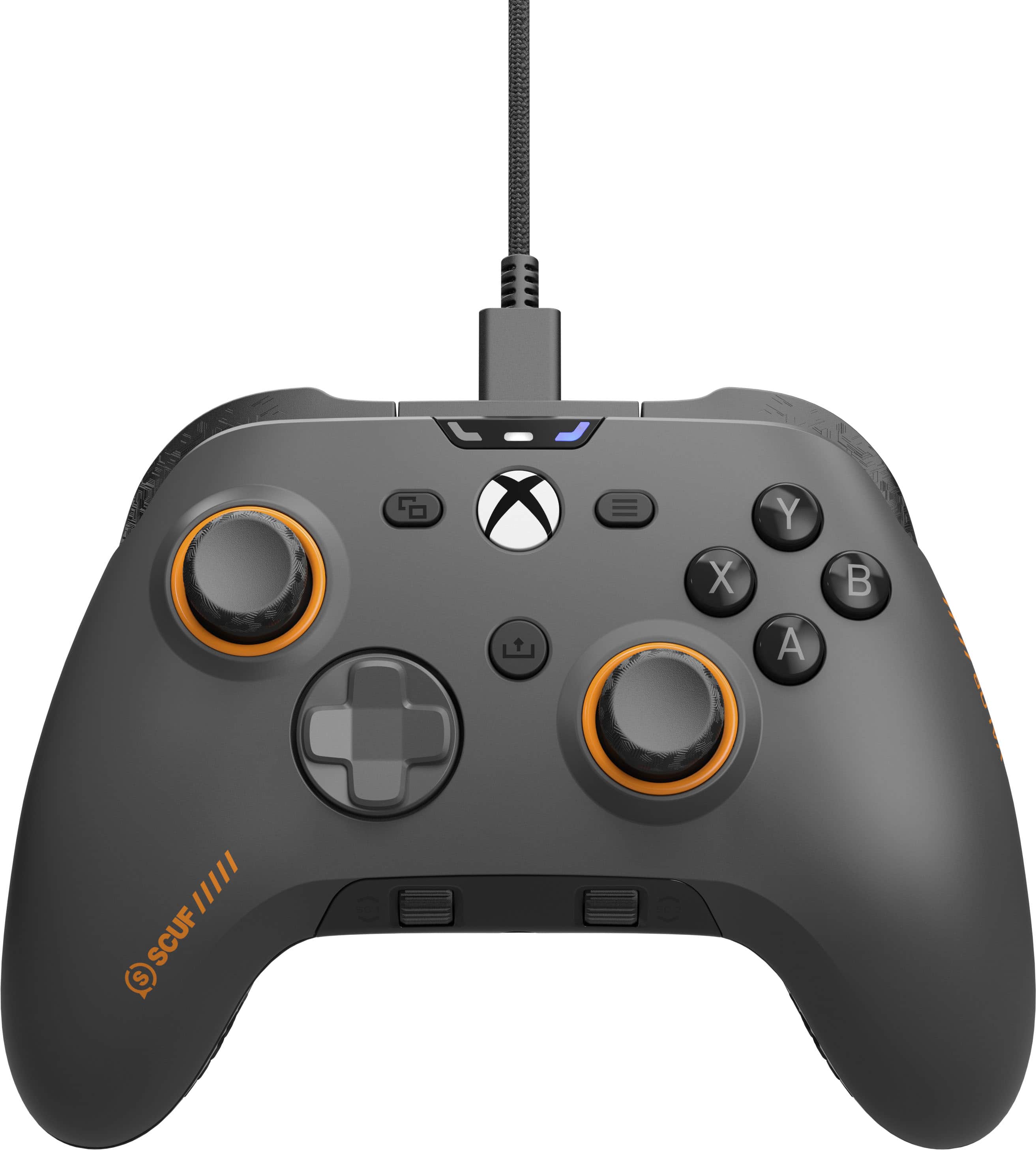 Front. SCUF - Valor Pro Wired Performance Controller for Xbox Series X|S, Xbox One, and PC - Steel Gray.