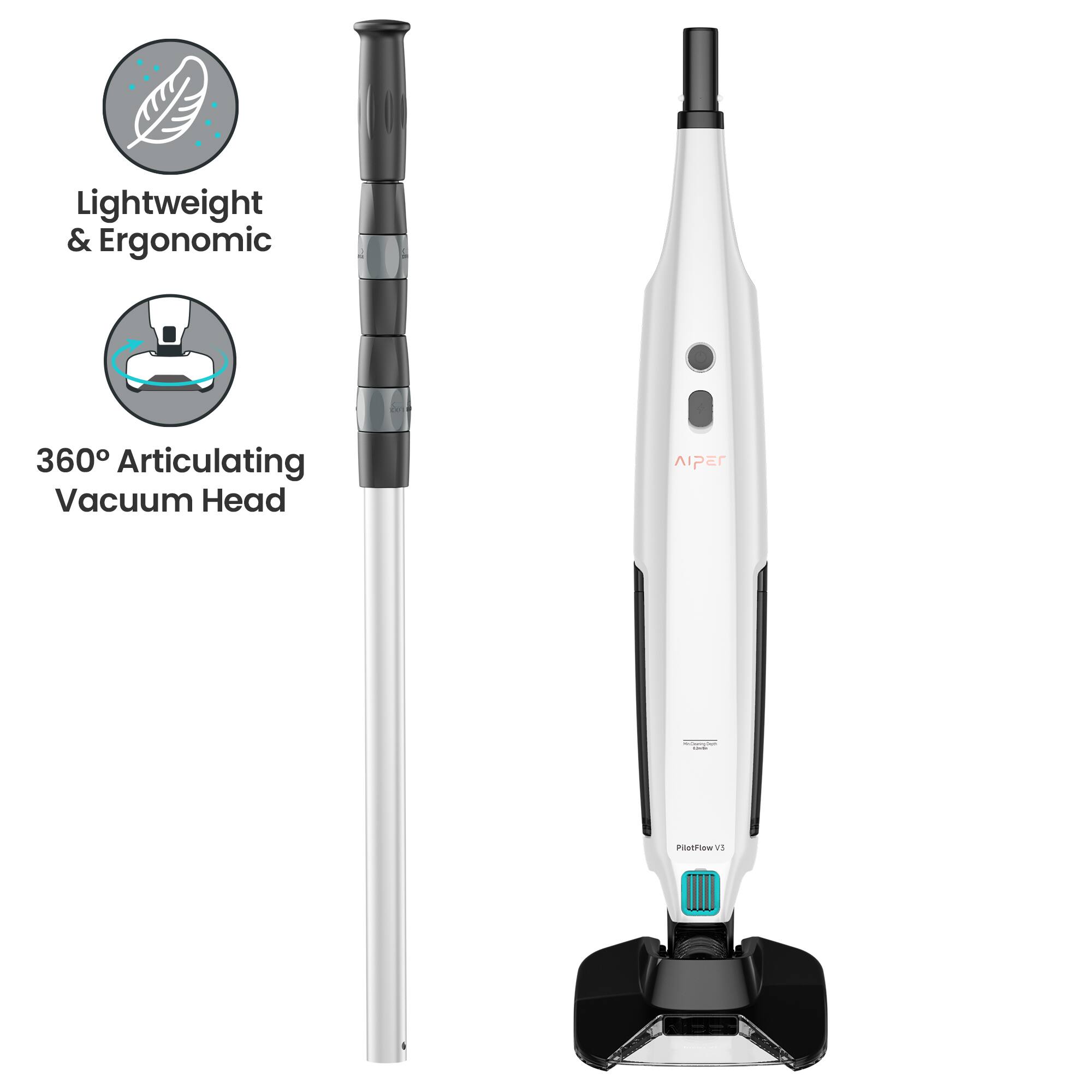Lightweight & Ergonomic  
360° Articulating Vacuum Head  
IPER: PinotHaw EV1