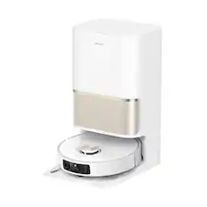 Front. Dreame - Dreame GoVac 600 Robot Vacuum and Mop, Auto-Empty, Self-Cleaning, 19,5KPa Suction, HyperStream Detangling DuoBrush - White.