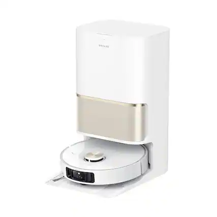 Front. Dreame - Dreame GoVac 600 Robot Vacuum and Mop, Auto-Empty, Self-Cleaning, 19,5KPa Suction, HyperStream Detangling DuoBrush - White.