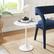 Front. Modway - Lippa Round Artificial Marble Side Table - White White.