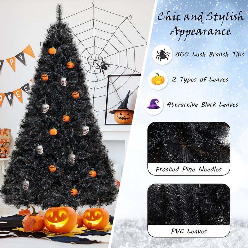 Chic and Stylish Appearance

860 Lush Branch Tips

2 Types of Leaves

Attractive Black Leaves

Frosted Pine Needles

PVC Leaves
