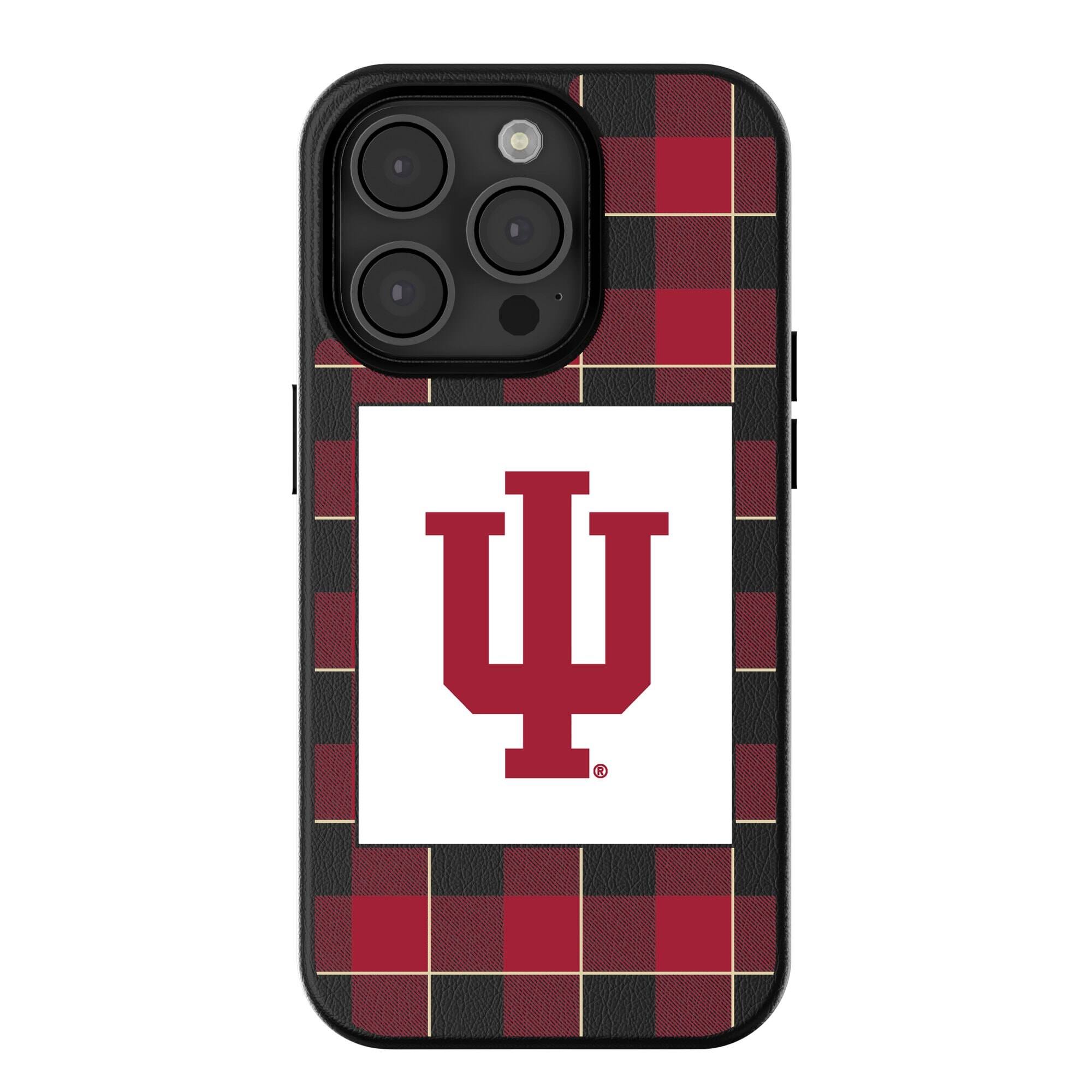 Keyscaper - NCAA - Indiana Hoosiers Plaid Magnetic Bump iPhone Case - 15 Pro - Black price history on PriceWatchPro