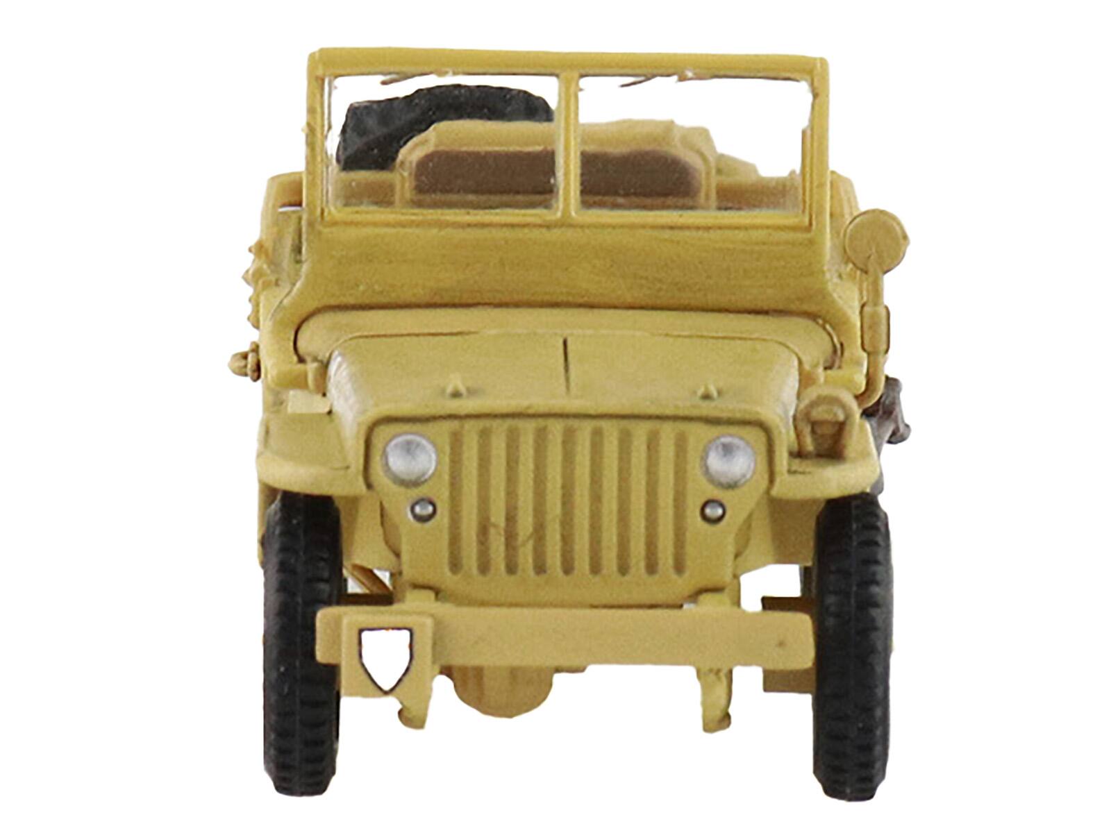 Left. Hobby Master - U.S. 1/4 Ton Military Vehicle Desert Sand British 8th Army Gen. B. Montgomery Sicily 1943 Royal Army Ground Power 1/72 - Yellow.