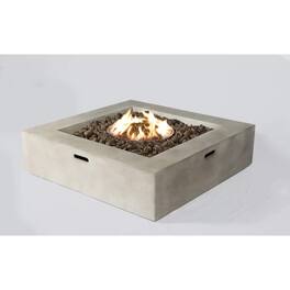 Mondawe - 12" H Concrete Outdoor Fire Pit Table - Natural