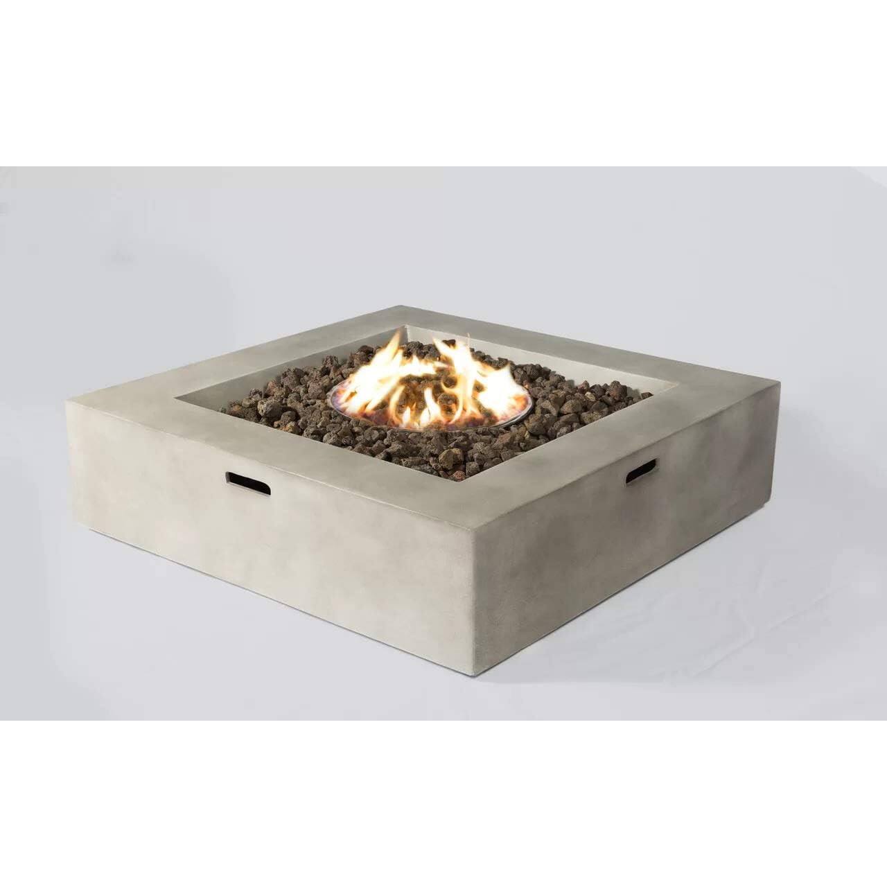 Front. Mondawe - 12" H Concrete Outdoor Fire Pit Table - Natural.