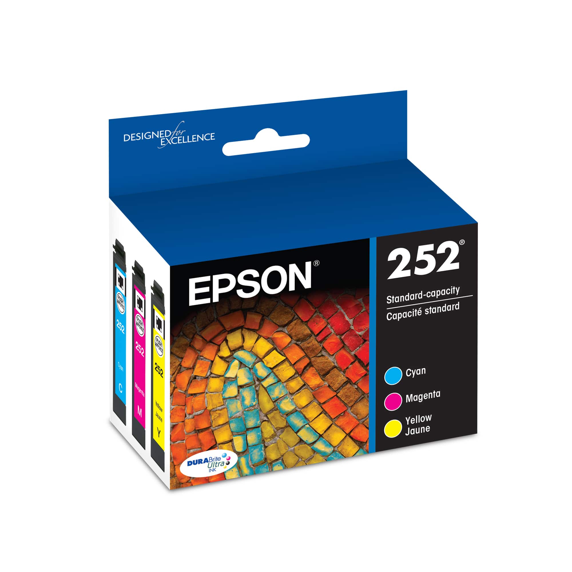 Epson - 252 3-Pack Ink Cartridges - Cyan/Magenta/Yellow - Front_Zoom