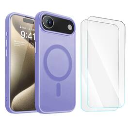 Entronix - iPhone 17 Air Bundle - Magnetic Translucent Matte Case & 2 Clear Screen Protectors - Purple