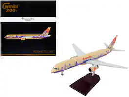 GeminiJets - Boeing 757-200 Commercial Aircraft America West Airlines Graphics Gemini 200 Series 1/200 & Airplane - Beige with Purple
