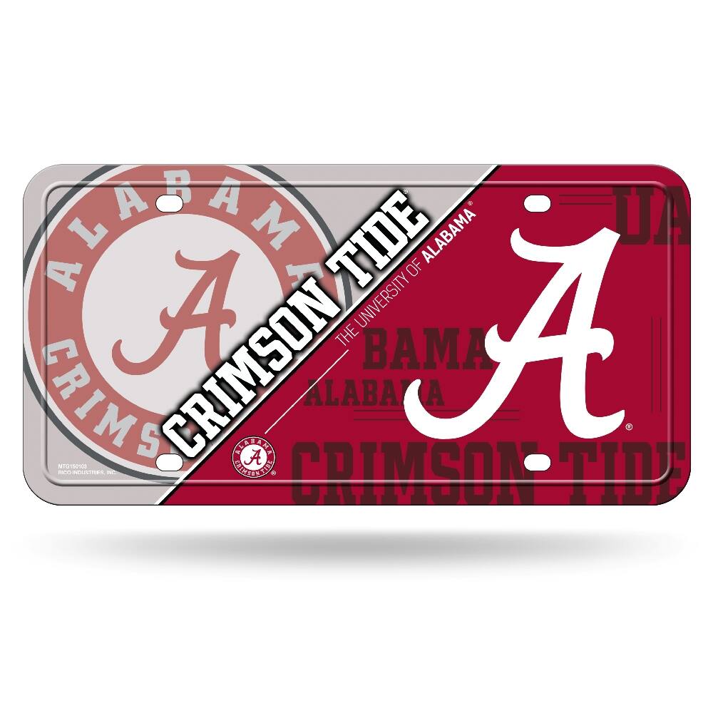 Alabama Crimson Tide Logo 12x6 Metal License Plate Auto Tag