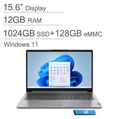Lenovo IdeaPad 1 15.6 HD Laptop Intel Celeron with 12GB Memory 1TB Lenovo IdeaPad 1 15.6 HD Laptop Intel Celeron with 12GB Memory 1TB