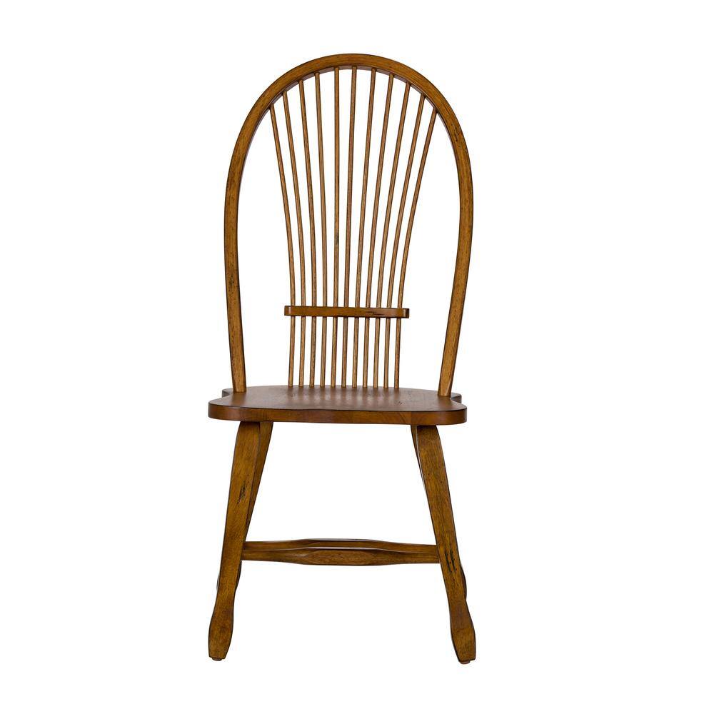Back. Liberty Furniture Industries - Treasures Sheaf Back Side Chair - Oak in Rustic Oak - Brown.