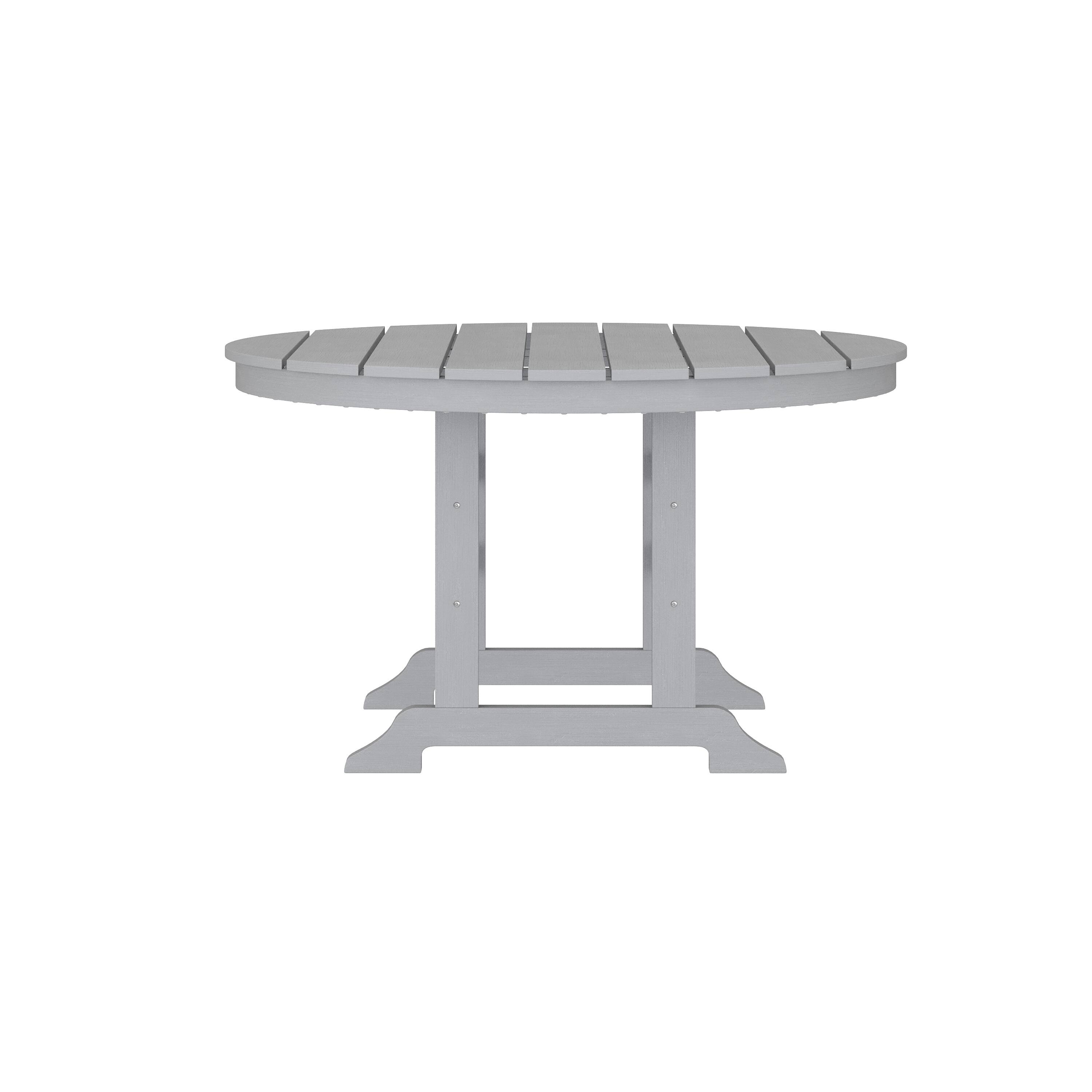 Left. Flash Furniture - Colonel Commercial Grade Indoor/Outdoor 48" Round Recycled HDPE Adirondack Dining Table for 4 in Gray - Gray.