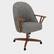 Front. Chromcraft - Swivel-Tilt Caster Casual Dining Chair in Fonzo Marble with Walnut - Gray.