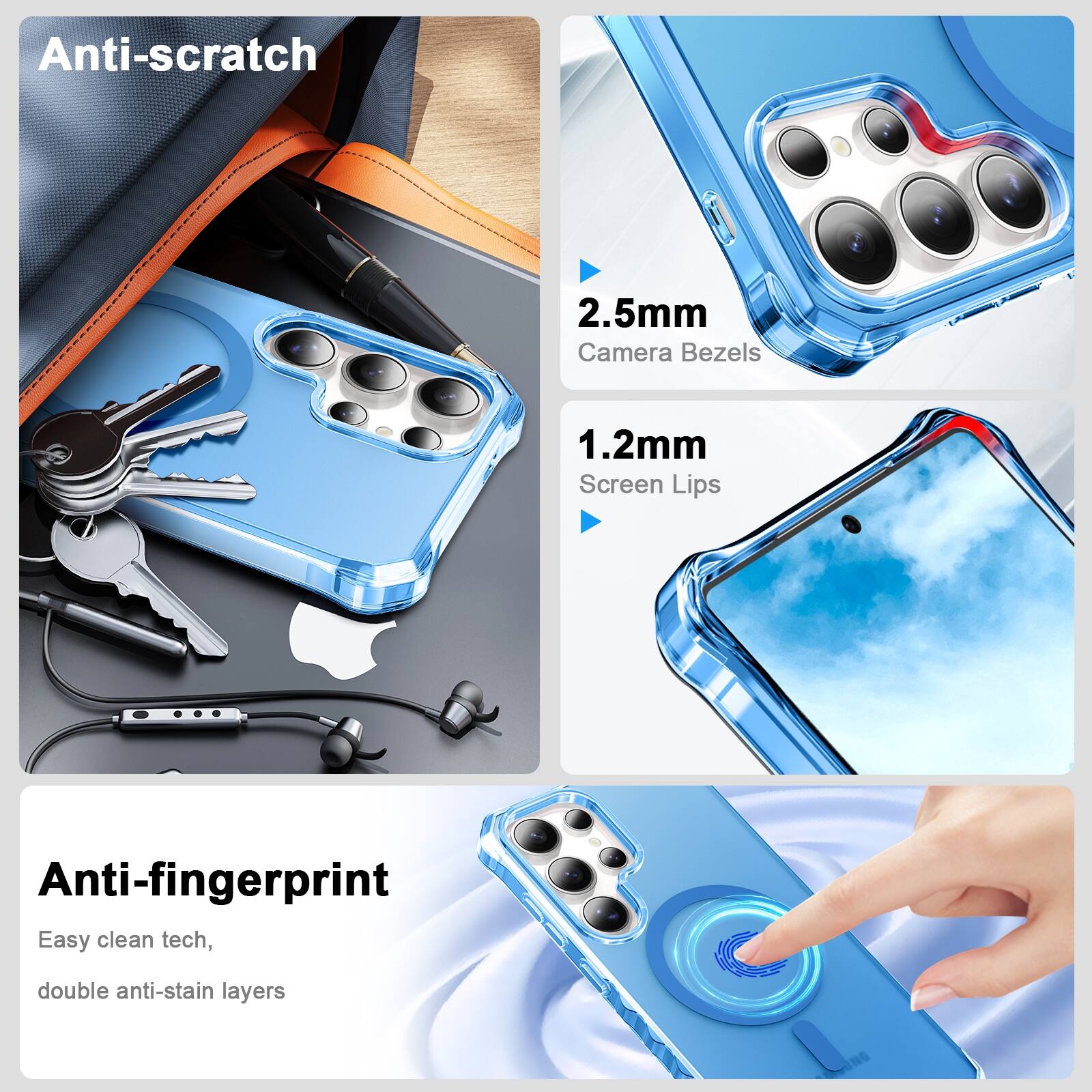 Anti-scratch

2.5mm Camera Bezels

1.2mm Screen Lips

Anti-fingerprint
Easy clean tech, double anti-stain layers