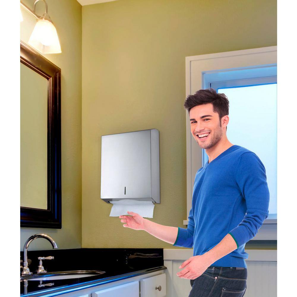 Alt View 1. Alpine Industries - Paper Towel Holder, Stainless Steel, C-Fold/Multi-Fold, Paper Towel Dispenser - Stainless Steel.