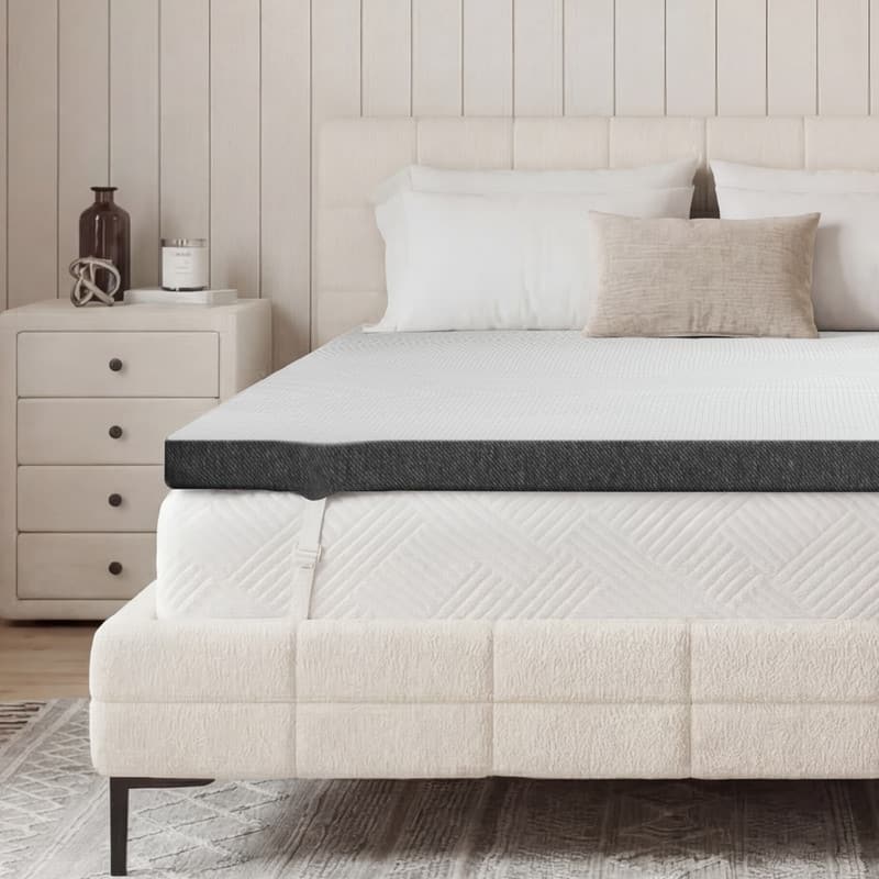 "Dyonery - 4"" Mattress Topper for Pain Relief, High Density Bed Topper, Breathable Washable Cover with Anti-Slip Straps - White" price history on PriceWatchPro