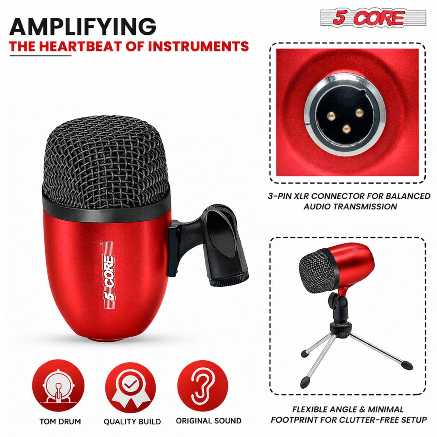 AMPLIFYING THE HEARTBEAT OF INSTRUMENTS

5 CORE

3-PIN XLR CONNECTOR FOR BALANCED AUDIO TRANSMISSION

TOM DRUM

QUALITY BUILD

ORIGINAL SOUND

FLEXIBLE ANGLE & MINIMAL FOOTPRINT FOR CLUTTER-FREE SETUP