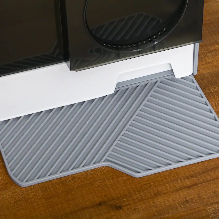 Pawhut Hooded Cat Litter Box with Mat, Pan, Odor Control, Easy Clean ...