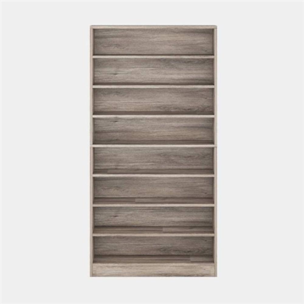 Hivvago - 8-Shelf Shoe Rack Storage Cabinet in Grey Wood Finish - Holds Up To 45 Pairs - Gray