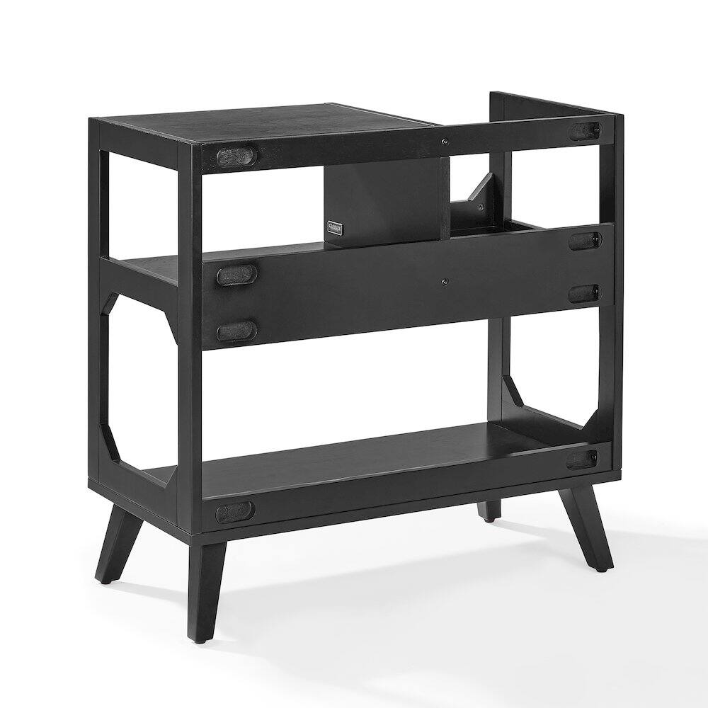 Alt View 2. Crosley Furniture - Asheville Medium Record Player Stand With Vinyl Storage - Black.