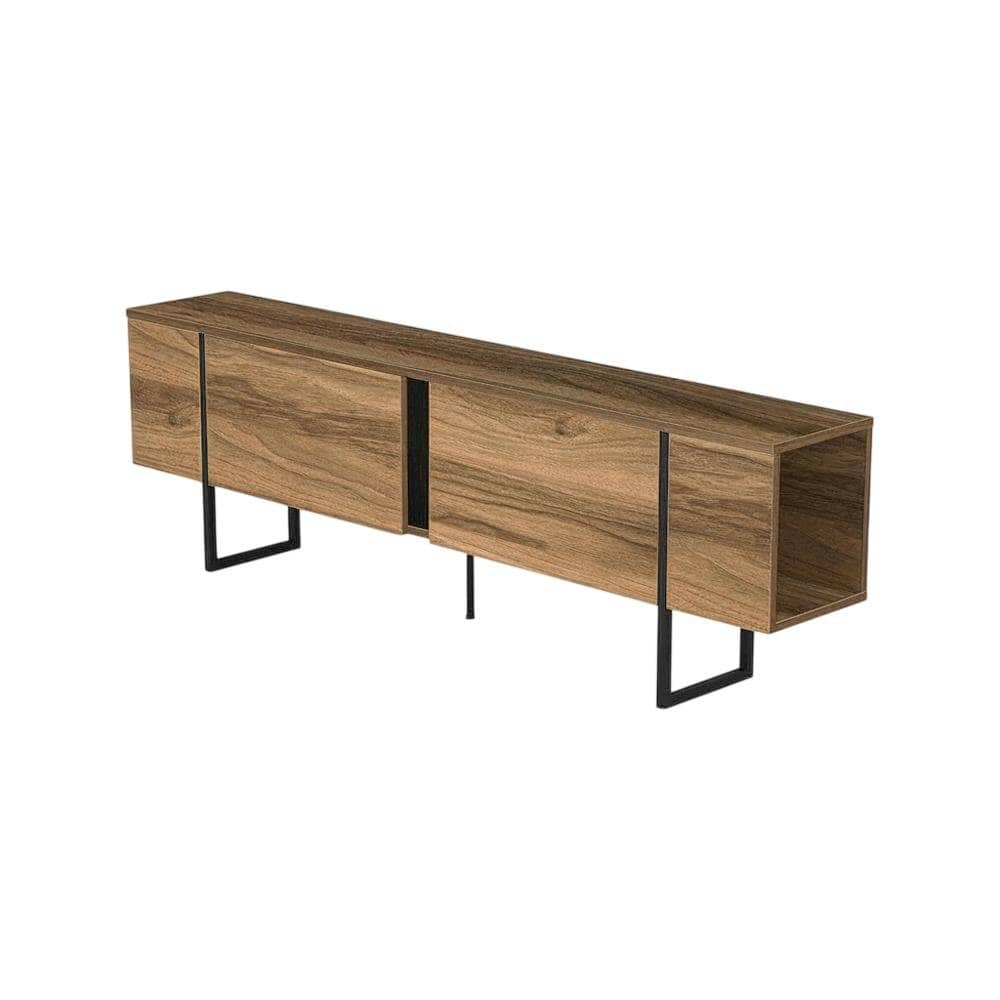 FurniFact - Walnut Modern TV Stand and Media Console with Engineered Wood Finish - Brown price history on PriceWatchPro