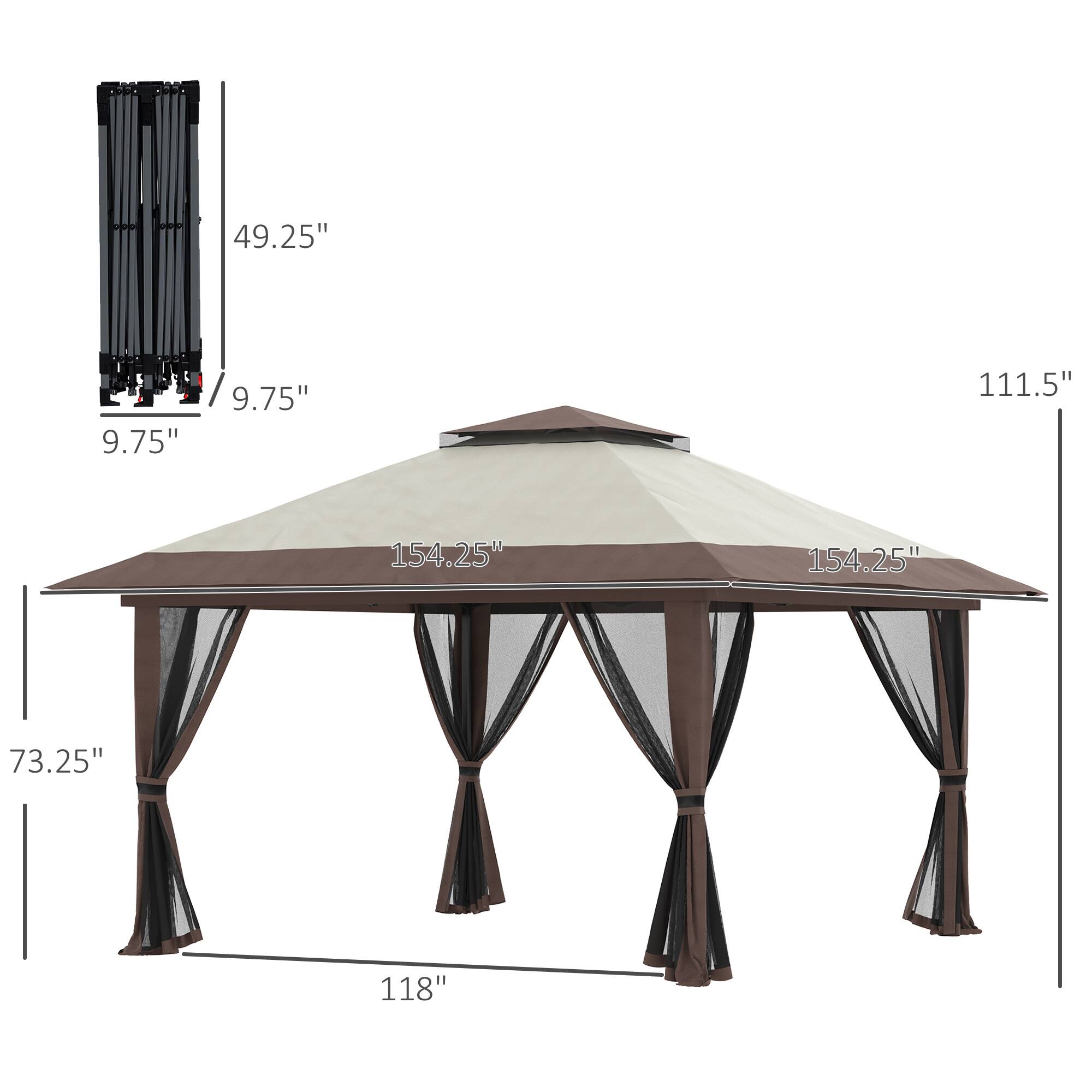 The text on the image is grouped as follows:

- 49.25"
- 9.75"
- 9.75"
- 111.5"
- 154.25"
- 154.25"
- 73.25"
- 118"