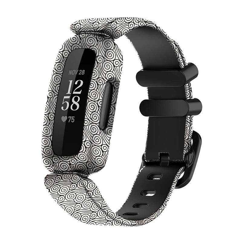 Front. StrapsCo - Graphic Active Band Silicone Rubber Watch Strap For Fitbit Inspire 2 - Spirals.