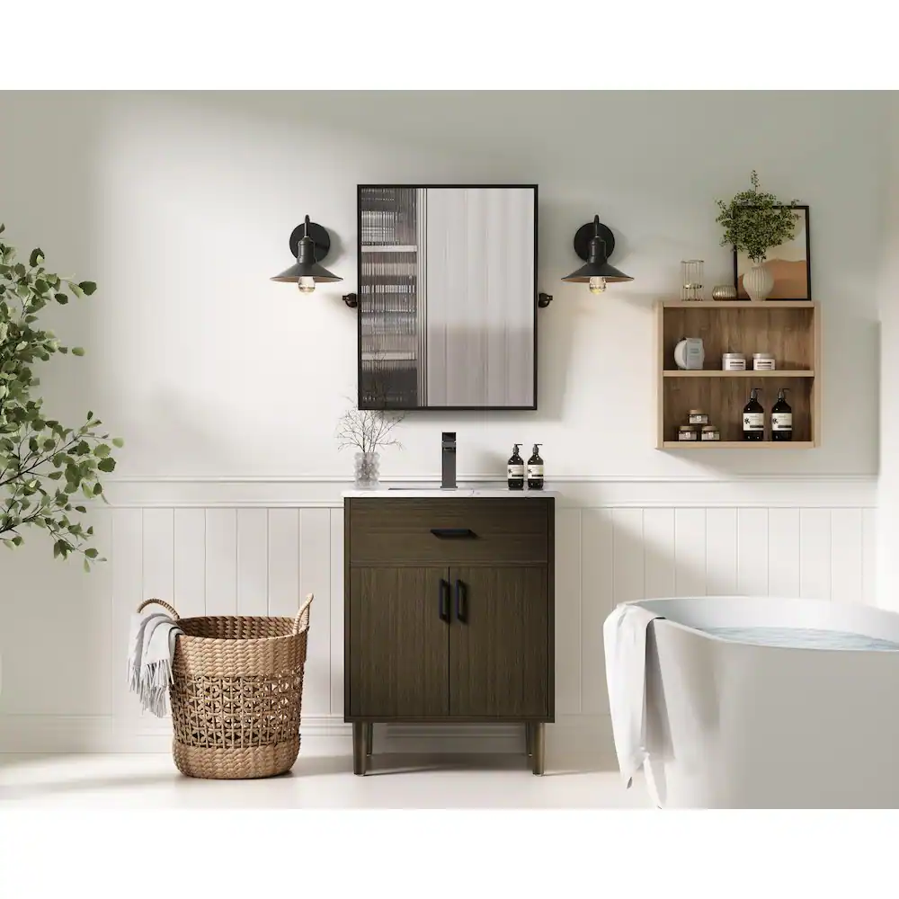 Alt View 7. Elegant Kitchen and Bath - Chandler 24 Inch Single Bathroom Vanity In Mocha Brown - Mocha Brown.